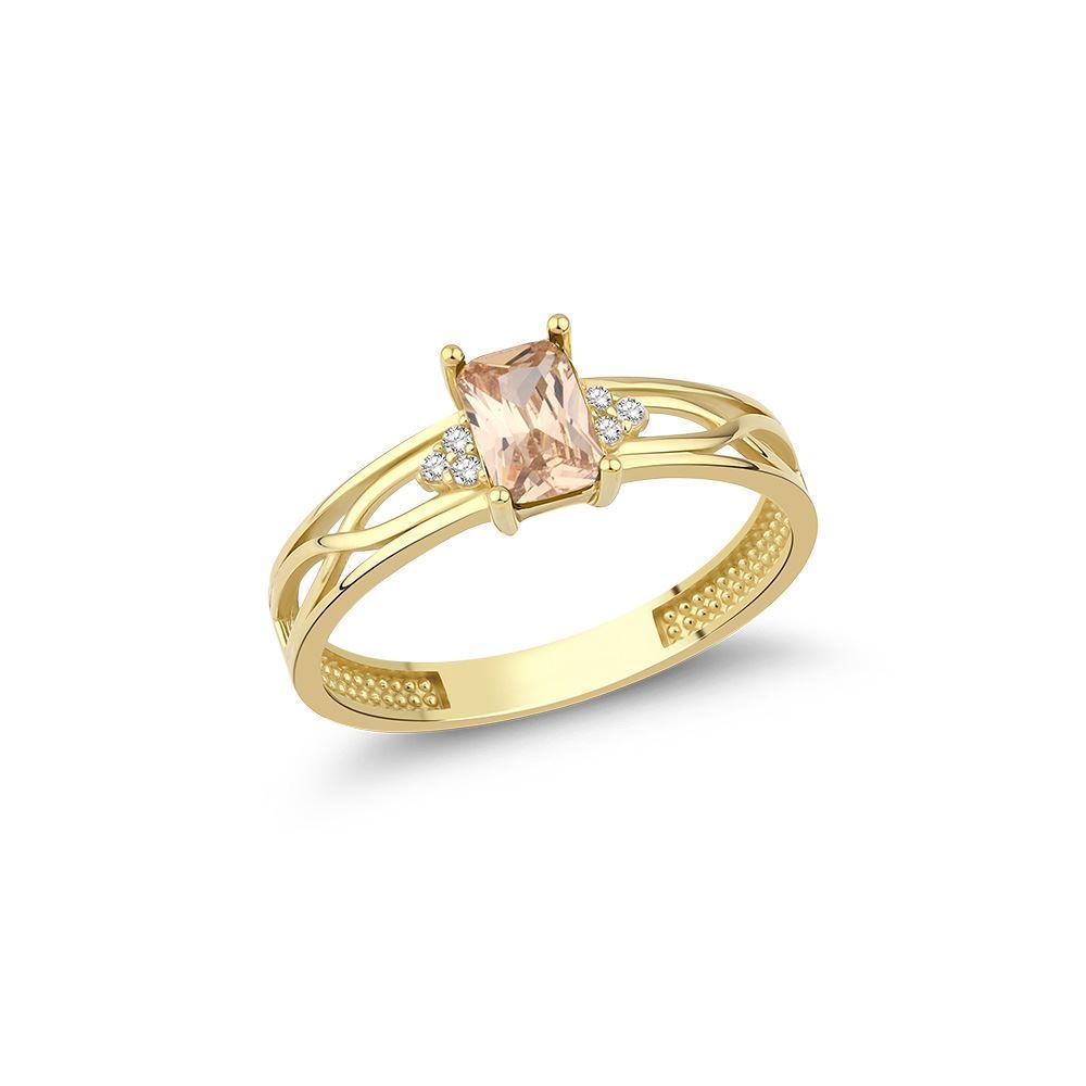 Sonsuzluk Tasarım Ve Baget Taşlı Minimal Yüzük